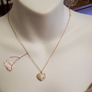 Gold Crystal Heart Necklace